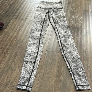 lululemon athletica Black and White Space-Dye Leggings